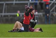 5 February 2023; Galway medical team asks Referee Martin McNally to stop the game after an injury to Sean Kelly of Galway during the Allianz Football League Division 1 match between Galway and Roscommon at Pearse Stadium in Galway. Photo by Ray Ryan/Sportsfile