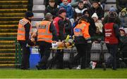 5 February 2023; Damien Comer of Galway is taken off after an injury during the Allianz Football League Division 1 match between Galway and Roscommon at Pearse Stadium in Galway. Photo by Ray Ryan/Sportsfile