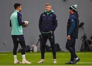 7 February 2023; Defence coach Simon Easterby, centre, with Conor Murray with assistant coach Mike Catt, right, during an Ireland rugby squad training session in the IRFU High Performance Centre at the Sport Ireland Campus in Dublin. Photo by David Fitzgerald/Sportsfile
