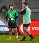 7 February 2023; Caolin Blade, left, and Michael Milne during an Ireland rugby squad training session in the IRFU High Performance Centre at the Sport Ireland Campus in Dublin. Photo by David Fitzgerald/Sportsfile