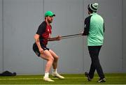 7 February 2023; Mack Hansen during an Ireland rugby squad training session in the IRFU High Performance Centre at the Sport Ireland Campus in Dublin. Photo by David Fitzgerald/Sportsfile