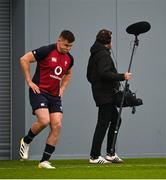 7 February 2023; A Netflix soundman during an Ireland rugby squad training session in the IRFU High Performance Centre at the Sport Ireland Campus in Dublin. Photo by David Fitzgerald/Sportsfile