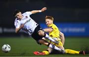 7 February 2023; Ryan O'Kane of Dundalk is tackled by Hugh Douglas of Wexford during the Pre-Season Friendly match between Dundalk and Wexford at Oriel Park in Dundalk, Louth. Photo by Ben McShane/Sportsfile