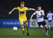7 February 2023; Hugh Douglas of Wexford in action against Ryan O'Kane of Dundalk during the Pre-Season Friendly match between Dundalk and Wexford at Oriel Park in Dundalk, Louth. Photo by Ben McShane/Sportsfile