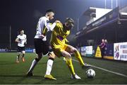 7 February 2023; James Crawford of Wexford in action against Archie Davies of Dundalk during the Pre-Season Friendly match between Dundalk and Wexford at Oriel Park in Dundalk, Louth. Photo by Ben McShane/Sportsfile