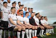 6 February 2023; Dundalk players and staff, including Ryan O'Kane, Darragh Leahy, Andy Boyle, Daniel Kelly, head coach Stephen O'Donnell and captain Patrick Hoban pose for a squad photograph during a Dundalk squad portrait session at Oriel Park in Dundalk, Louth. Photo by Stephen McCarthy/Sportsfile