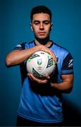 4 February 2023; Evan Osam poses for a portrait during a UCD squad portrait session at UCD Bowl in Dublin. Photo by Stephen McCarthy/Sportsfile