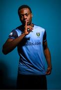 4 February 2023; Divine Izekor poses for a portrait during a UCD squad portrait session at UCD Bowl in Dublin. Photo by Stephen McCarthy/Sportsfile