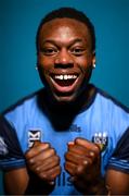 4 February 2023; Divine Izekor poses for a portrait during a UCD squad portrait session at UCD Bowl in Dublin. Photo by Stephen McCarthy/Sportsfile