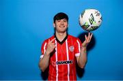 5 February 2023; Colm Whelan poses for a portrait during a Derry City squad portrait session at the Ryan McBride Brandywell Stadium in Derry. Photo by Stephen McCarthy/Sportsfile