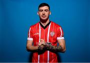 5 February 2023; Cian Kavanagh poses for a portrait during a Derry City squad portrait session at the Ryan McBride Brandywell Stadium in Derry. Photo by Stephen McCarthy/Sportsfile