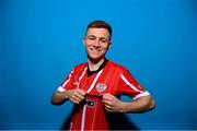 5 February 2023; Brandon Kavanagh poses for a portrait during a Derry City squad portrait session at the Ryan McBride Brandywell Stadium in Derry. Photo by Stephen McCarthy/Sportsfile