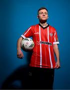5 February 2023; Brandon Kavanagh poses for a portrait during a Derry City squad portrait session at the Ryan McBride Brandywell Stadium in Derry. Photo by Stephen McCarthy/Sportsfile