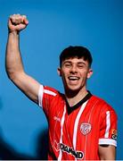 5 February 2023; Adam O'Reilly poses for a portrait during a Derry City squad portrait session at the Ryan McBride Brandywell Stadium in Derry. Photo by Stephen McCarthy/Sportsfile