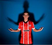 5 February 2023; Evan McLaughlin poses for a portrait during a Derry City squad portrait session at the Ryan McBride Brandywell Stadium in Derry. Photo by Stephen McCarthy/Sportsfile