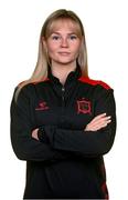 6 February 2023; Sports scientist Claire Dunne stands for a portrait during a Dundalk squad portrait session at Oriel Park in Dundalk, Louth. Photo by Seb Daly/Sportsfile