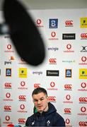 8 February 2023; Captain Jonathan Sexton during an Ireland rugby media conference at the IRFU High Performance Centre at the Sport Ireland Campus in Dublin. Photo by Brendan Moran/Sportsfile