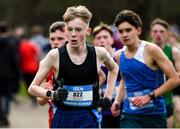 8 February 2023; Cillian Gleeson of Celbridge CS competing in the Intermediate boys race during the 123.ie Leinster Schools Cross Country 2023 at Santry Demesne in Dublin. Photo by Colm Kelly Morris/Sportsfile