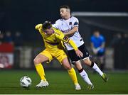 7 February 2023; Conor Levingston of Wexford and Keith Ward of Dundalk during the Pre-Season Friendly match between Dundalk and Wexford at Oriel Park in Dundalk, Louth. Photo by Ben McShane/Sportsfile