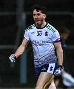 8 February 2023; Aaron Griffin of University of Limerick celebrates after scoring his side's second goal during the Electric Ireland HE GAA Sigerson Cup Semi-Final match between UL and DCU Dochas Éireann at Netwatch Cullen Park in Carlow. Photo by Ben McShane/Sportsfile