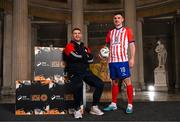 8 February 2023; Treaty United strength and conditioning coach Mick Shiel and Enda Curran at the launch of the SSE Airtricity League of Ireland 2023 season held at City Hall in Dublin. Photo by Stephen McCarthy/Sportsfile