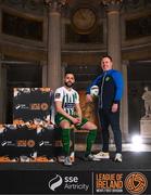 8 February 2023; Bray Wanderers head coach Ian Ryan and Dave Webster at the launch of the SSE Airtricity League of Ireland 2023 season held at City Hall in Dublin. Photo by Stephen McCarthy/Sportsfile
