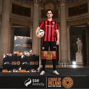 8 February 2023; Sam Verdon of Longford Town at the launch of the SSE Airtricity League of Ireland 2023 season held at City Hall in Dublin. Photo by Stephen McCarthy/Sportsfile