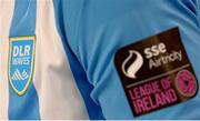 8 February 2023; A detailed view of the DLR Waves crest and League of Ireland branding at the launch of the SSE Airtricity League of Ireland 2023 season held at City Hall in Dublin. Photo by Seb Daly/Sportsfile
