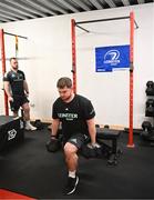 9 February 2023; Marcus Hanan during a Leinster Rugby gym session at Enniscorthy RFC in Wexford. Photo by Harry Murphy/Sportsfile