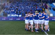 9 February 2023; The St Mary's College team and supporters sing their anthem ahead of the Bank of Ireland Leinster Rugby Schools Junior Cup First Round match between St Mary’s College and Gonzaga College at Energia Park in Dublin. Photo by Daire Brennan/Sportsfile