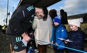 9 February 2023; Harry Byrne signs an autograph for Jack and Mason Fitzpatrick during a Leinster Rugby open training session at Wexford Wanderers RFC in Wexford. Photo by Harry Murphy/Sportsfile