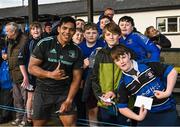 9 February 2023; Michael Ala'alatoa with supporters during a Leinster Rugby open training session at Wexford Wanderers RFC in Wexford. Photo by Harry Murphy/Sportsfile