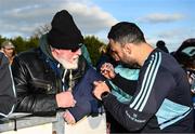 9 February 2023; Charlie Ngatai signs a supporters arm sling during a Leinster Rugby open training session at Wexford Wanderers RFC in Wexford. Photo by Harry Murphy/Sportsfile