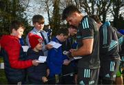 9 February 2023; Aitzol King signs autographs for  during a Leinster Rugby open training session at Wexford Wanderers RFC in Wexford. Photo by Harry Murphy/Sportsfile