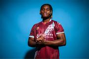 6 February 2023; Victor Arong poses for a portrait during a Drogheda United squad portrait session at Weaver's Park in Drogheda, Louth. Photo by Stephen McCarthy/Sportsfile