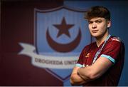 6 February 2023; Freddie Draper poses for a portrait during a Drogheda United squad portrait session at Weaver's Park in Drogheda, Louth. Photo by Stephen McCarthy/Sportsfile