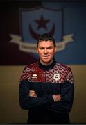 6 February 2023; Manager Kevin Doherty poses for a portrait during a Drogheda United squad portrait session at Weaver's Park in Drogheda, Louth. Photo by Stephen McCarthy/Sportsfile