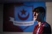 6 February 2023; Emre Topcu poses for a portrait during a Drogheda United squad portrait session at Weaver's Park in Drogheda, Louth. Photo by Stephen McCarthy/Sportsfile