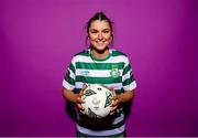 7 February 2023; Maria Reynolds poses for a portrait during a Shamrock Rovers squad portrait session at Roadstone Group Sports Club in Dublin. Photo by Stephen McCarthy/Sportsfile