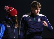 9 February 2023; University of Limerick goalkeeper Rhys Shelly leaves the field after picking up an injury during the Electric Ireland HE GAA Fitzgibbon Cup Quarter-Final match between University of Limerick and University College Dublin at UL Grounds in Limerick. Photo by Michael P Ryan/Sportsfile