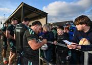 9 February 2023; Tadhg McElroy signs autographs during a Leinster Rugby open training session at Wexford Wanderers RFC in Wexford. Photo by Harry Murphy/Sportsfile