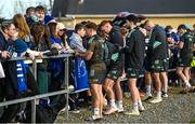9 February 2023; Leinster players sign autographs during a Leinster Rugby open training session at Wexford Wanderers RFC in Wexford. Photo by Harry Murphy/Sportsfile