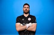 9 February 2023; Goalkeeper Scott van der Sluis poses for a portrait during a Shelbourne squad portrait session at AUL Complex in Clonsaugh, Dublin. Photo by Stephen McCarthy/Sportsfile