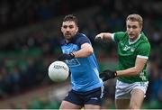 5 February 2023; Seán MacMahon of Dublin in action against Gordon Browne of Limerick during the Allianz Football League Division 2 match between Limerick and Dublin at TUS Gaelic Grounds in Limerick. Photo by Sam Barnes/Sportsfile