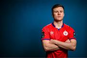 9 February 2023; Conor Kane poses for a portrait during a Shelbourne squad portrait session at AUL Complex in Clonsaugh, Dublin. Photo by Stephen McCarthy/Sportsfile