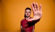 9 February 2023; Rob Slevin poses for a portrait during a Galway United squad portrait session at the Clayton Hotel in Galway. Photo by Eóin Noonan/Sportsfile