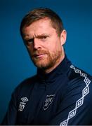 9 February 2023; Manager Damien Duff poses for a portrait during a Shelbourne squad portrait session at AUL Complex in Clonsaugh, Dublin. Photo by Stephen McCarthy/Sportsfile