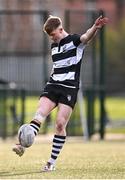 3 February 2023; Charlie Naughton of Cistercian College Roscrea during the Bank of Ireland Leinster Rugby Schools Senior Cup First Round match between Cistercian College Roscrea and Catholic University School at Terenure College RFC in Dublin. Photo by Piaras Ó Mídheach/Sportsfile