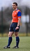 3 February 2023; Referee Sam Holt during the Bank of Ireland Leinster Rugby Schools Senior Cup First Round match between Cistercian College Roscrea and Catholic University School at Terenure College RFC in Dublin. Photo by Piaras Ó Mídheach/Sportsfile