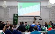 11 February 2023; FAI Coach Education Administrator and WNT Equipment Manager Orla Haran during the FAI Female Coaching Conference at Raddison Blu Hotel in Letterkenny, Donegal. Photo by Ramsey Cardy/Sportsfile